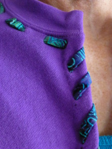 Upcycled Sweatshirt - Whipped fabric detail