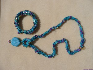 Crochet & Bead Necklace & Bracelet