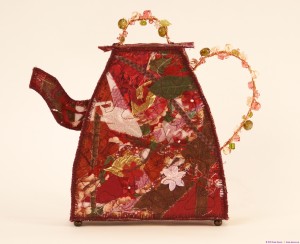 3-D fabric teapot sculpture