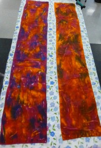 Dye Painting Silk Scarves